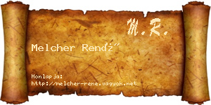 Melcher René névjegykártya